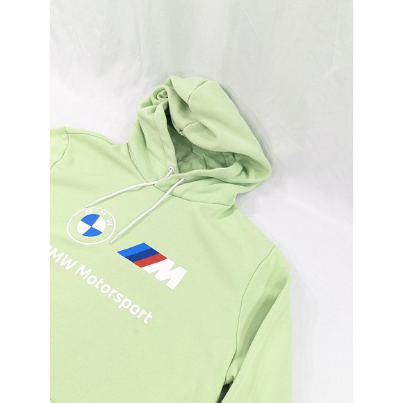 Official Pastel Green Puma BMW Motorsport Graphic Logo Hoodie Sweatshirt Size M - Picture 2 of 9